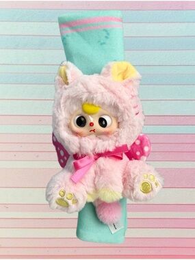 Baby Three SEATBELT PINK CAT 🩷 Plush Car Backpack Bag Shoulder Pad Blind Box